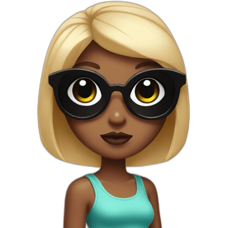 powerpuff girl in sunglasses emoji