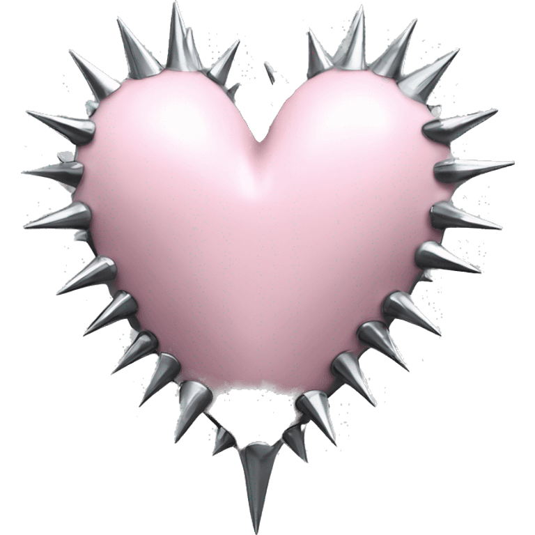 light pink metal gothic heart with chrome spikes emoji