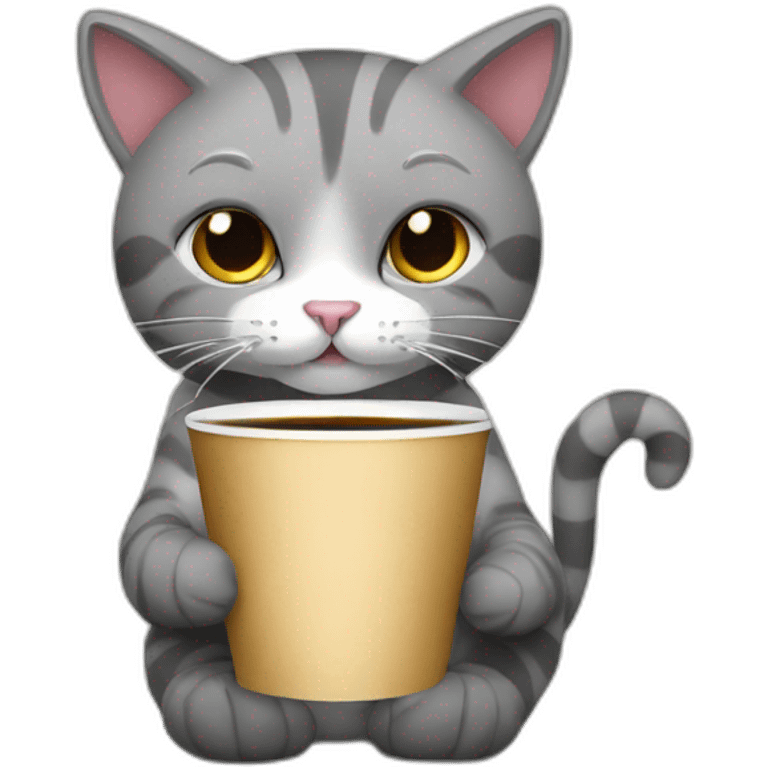 the cat drinks coffee emoji