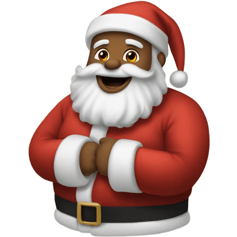 santa rubbing hairy belly emoji