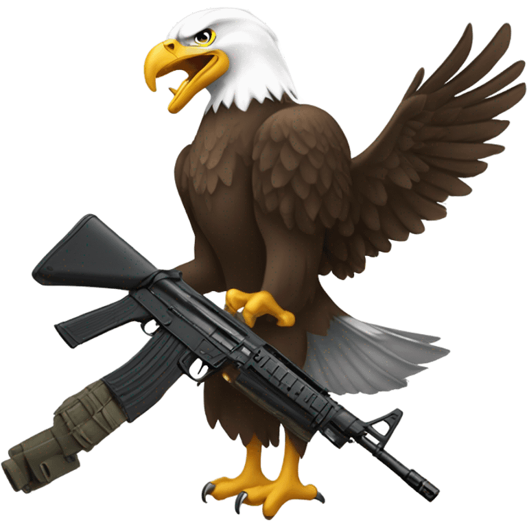 Bald eagle holding ak47 emoji