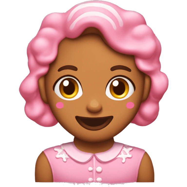 A pink coquette gingerbread cookie emoji