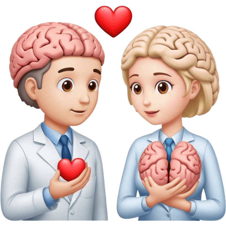 The brain and the heart are on the scale from different sides emoji