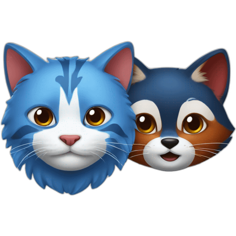 blue cat and red panda emoji