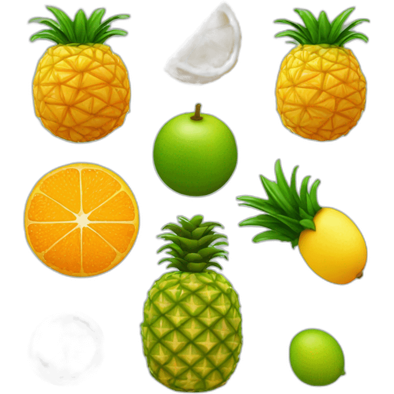 Ananas, maracuja, Orange, Mango emoji