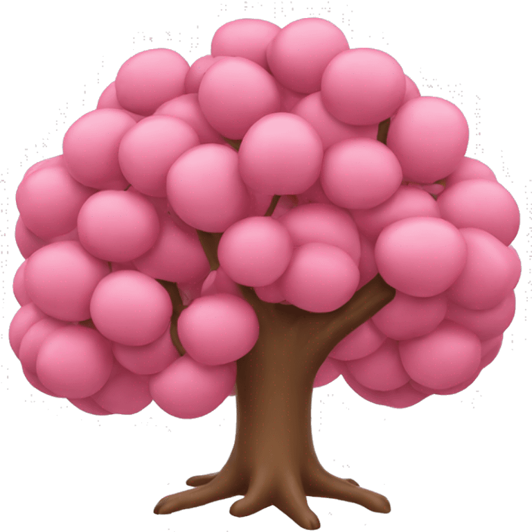 Tree with pink leafes and apples emoji