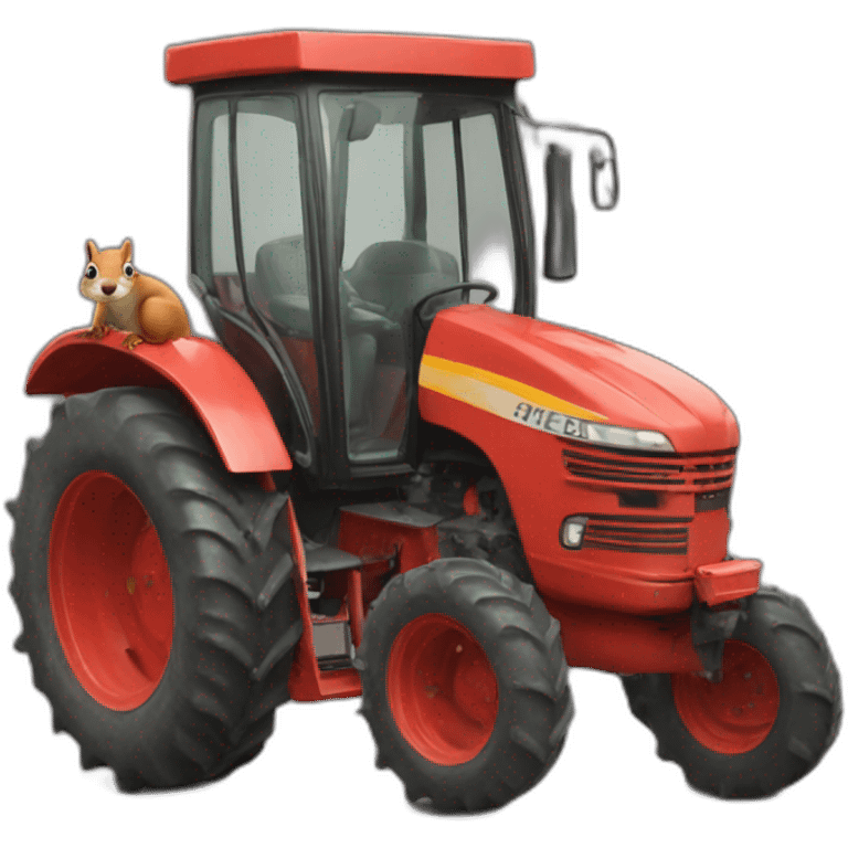 A tractor with a squirrel in thé tractor emoji