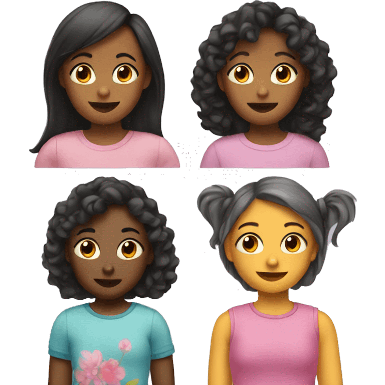 Three little girls  emoji