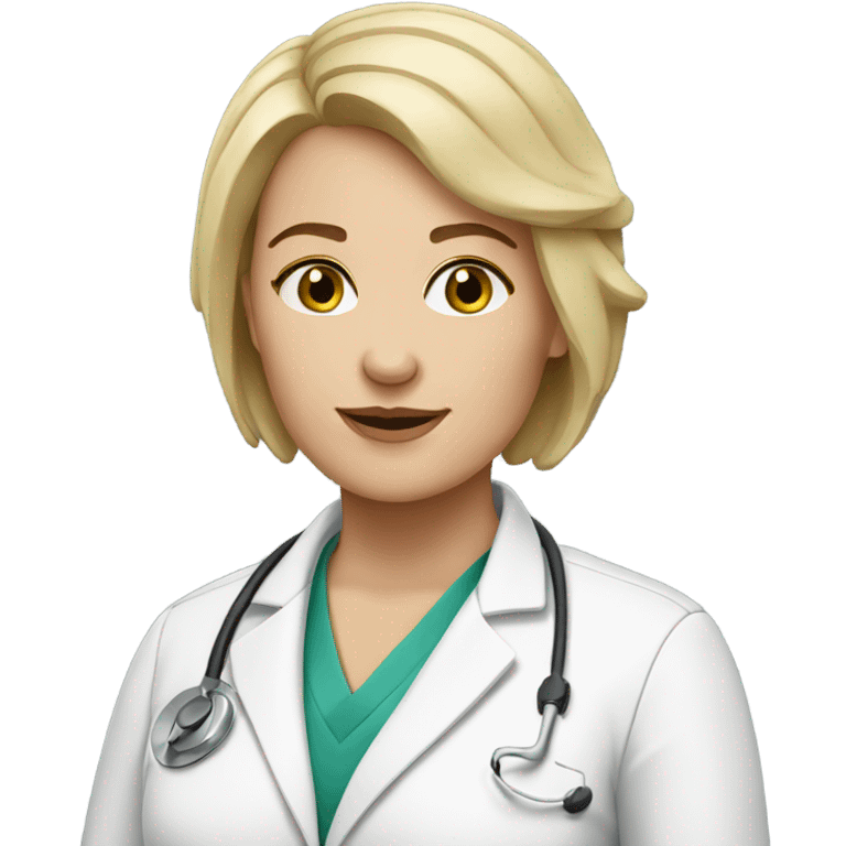  physician white woman short hair emoji