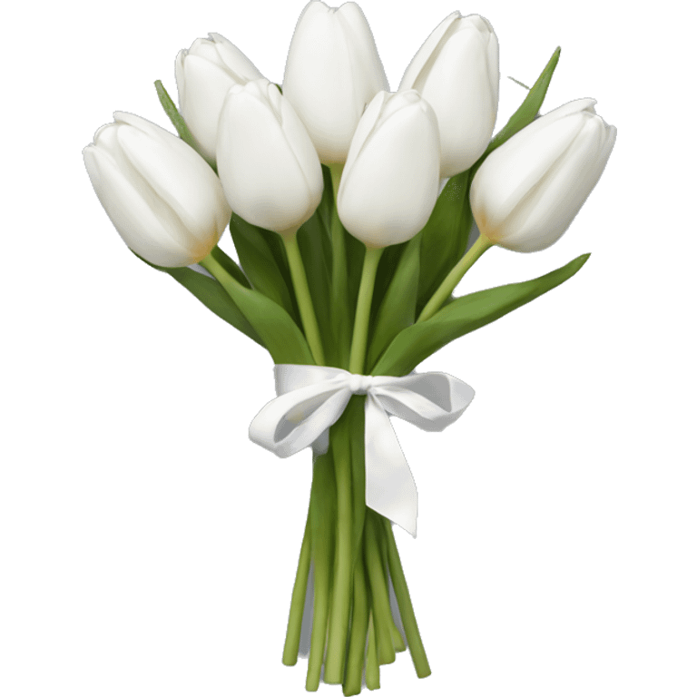 white tulip bouquet  emoji