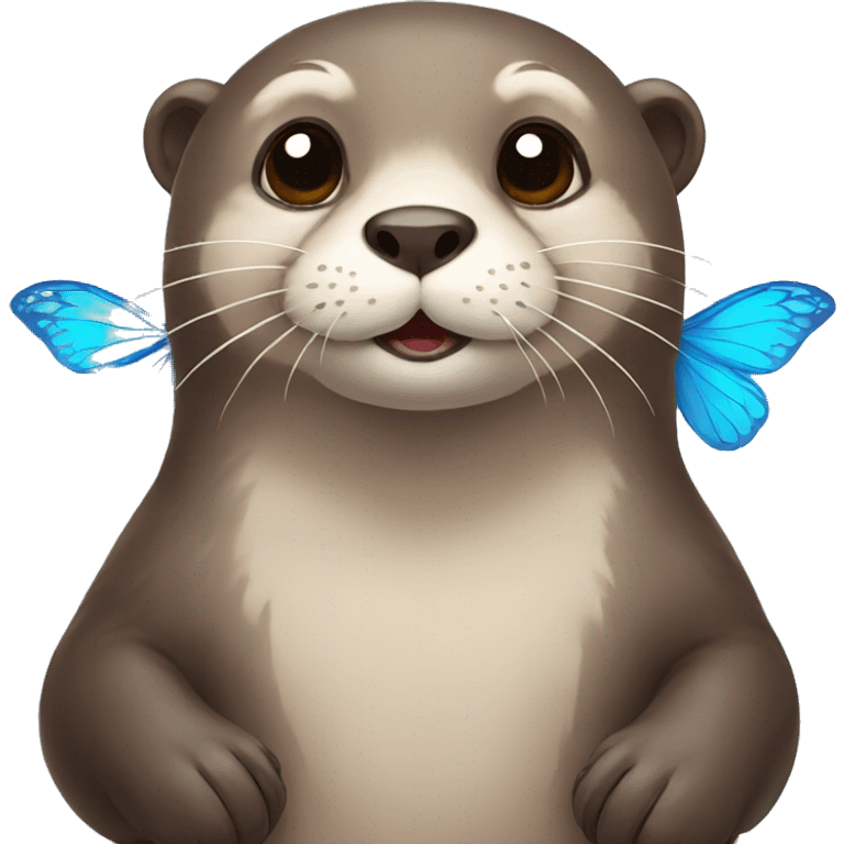 Otter with butterfly wings emoji