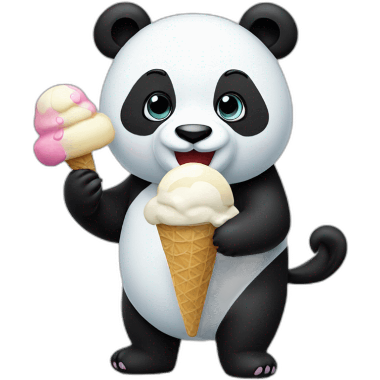 Panda eating ice cream emoji