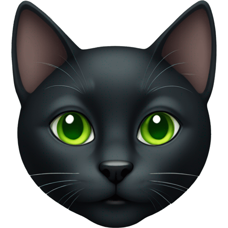 Black cat Green eyes emoji