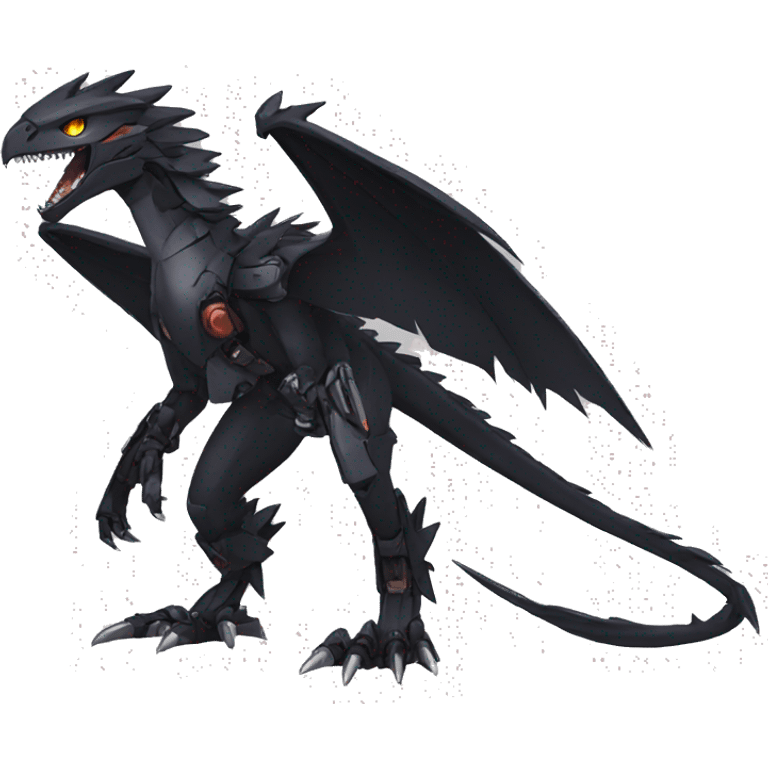  Cool Edgy Black Digimon-Fakemon-Raptor-Dragon-Mecha full body emoji