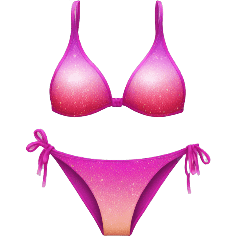 Pink ombre bikini with glitter  emoji