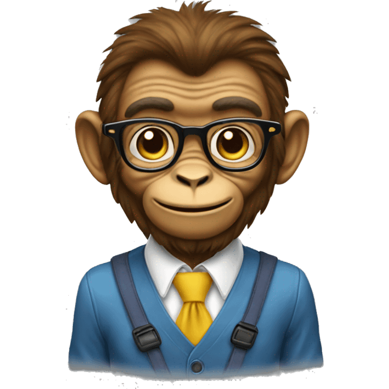 monkey with nerd gl emoji