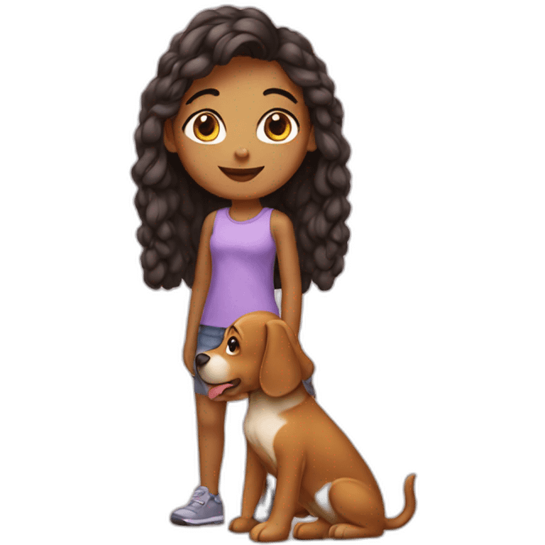 Girl with a big dog  emoji