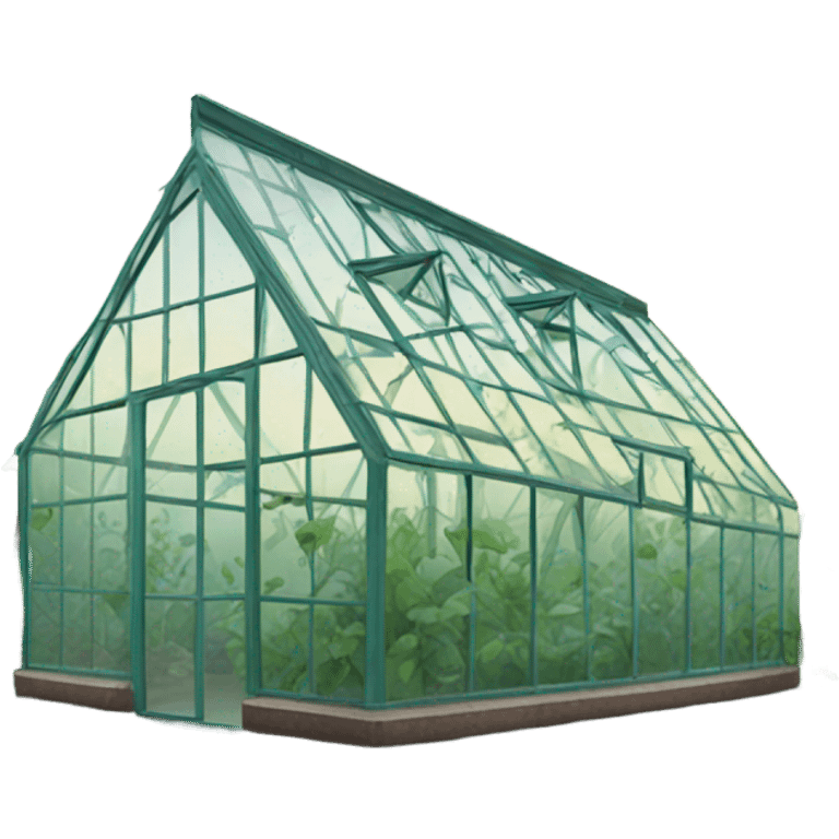 Broken glass greenhouse emoji