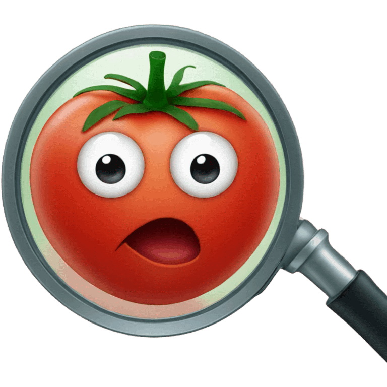 tomato under magnifying glass emoji