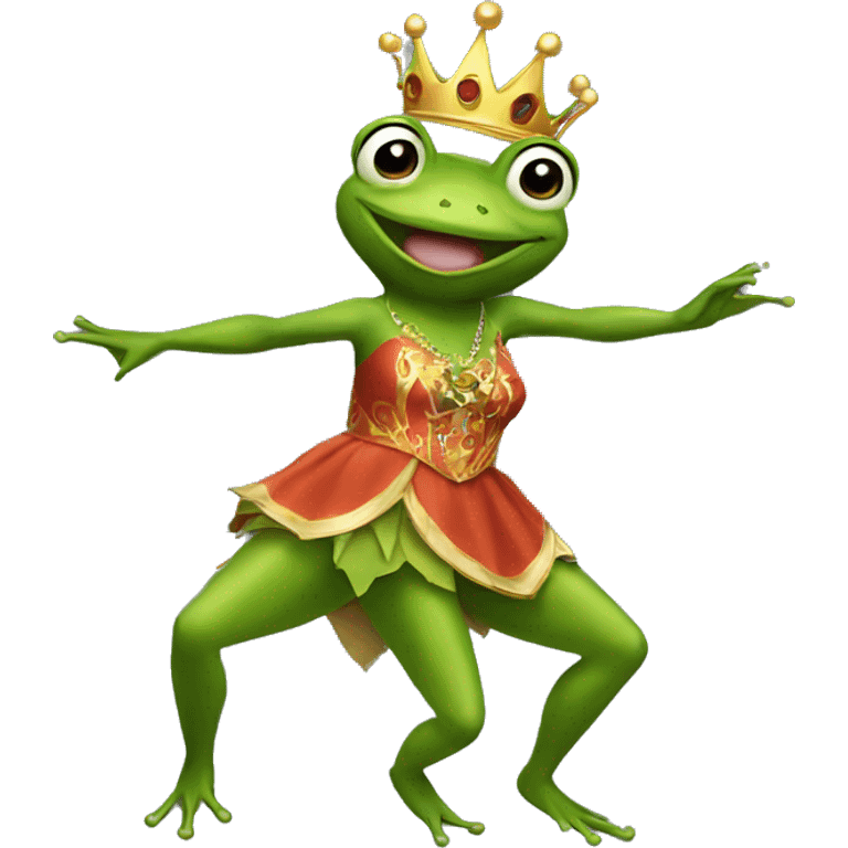 Frog queen dancing emoji