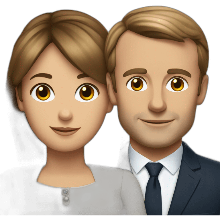 Brigitte et Emmanuel Macron emoji