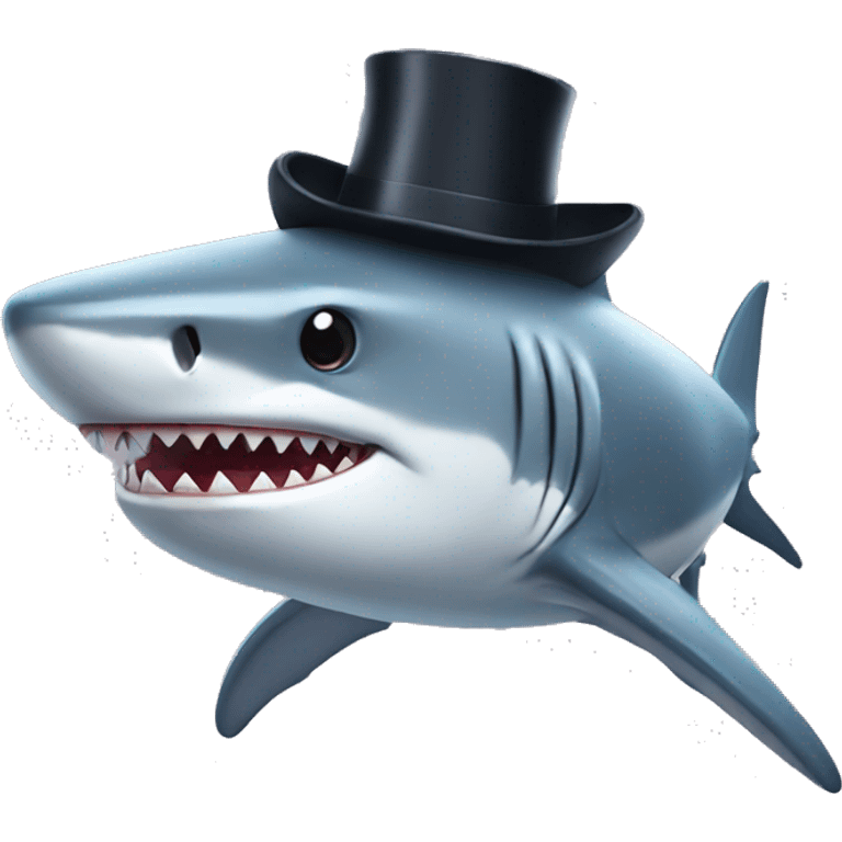 Shark with top hat emoji