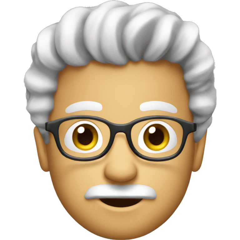 Draw emoji AI bot assistant that will generate articles based on algorithms. The hairstyle should be like Albert Einstein's. emoji