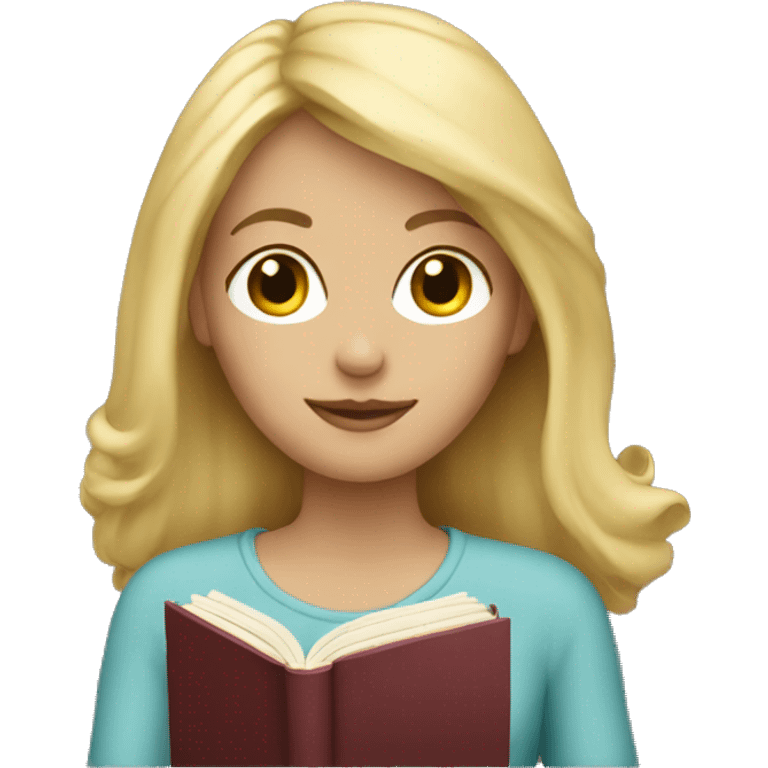 blonde with a book emoji