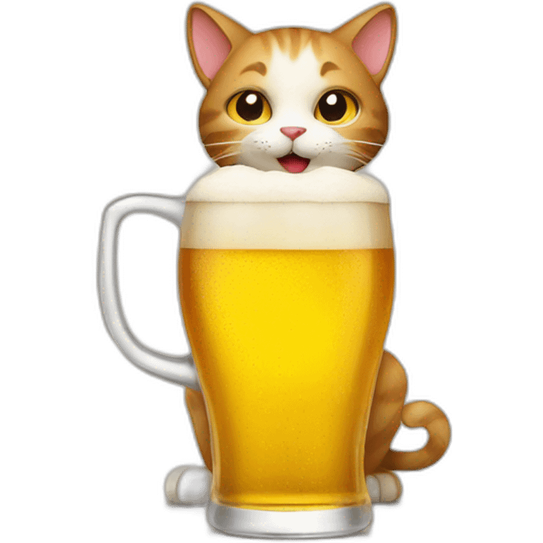 Cat drink a beer emoji