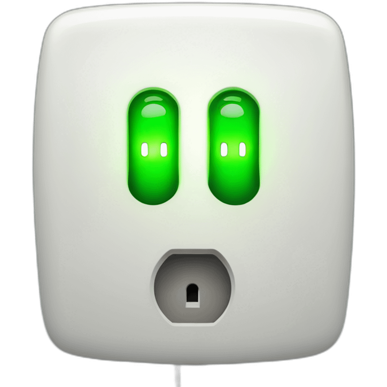 An electrical plug with a green light indicator emoji