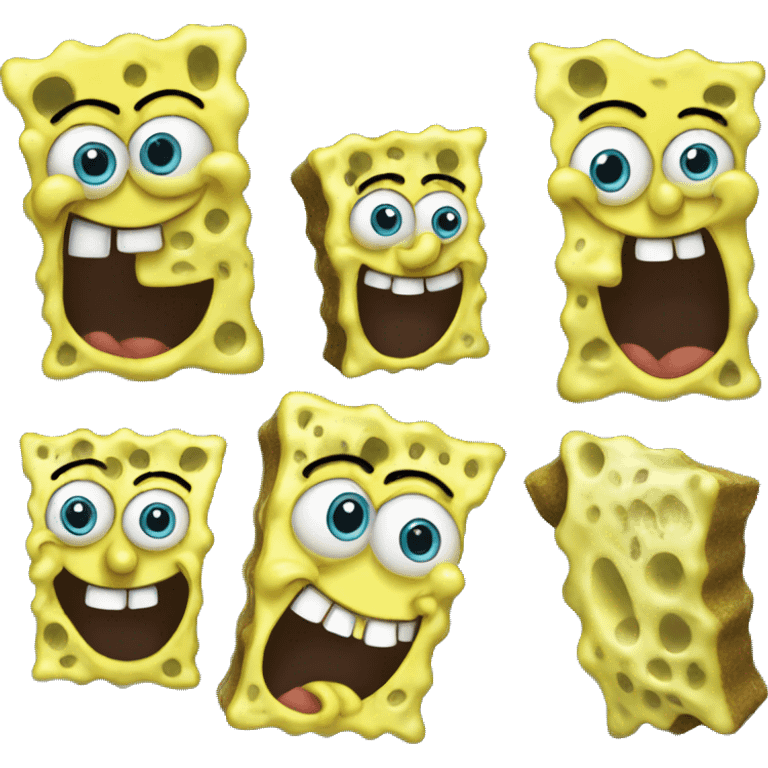 spongebob looking left, and smiling. emoji