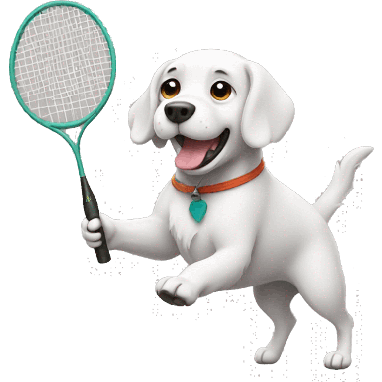 dog playing badminton emoji