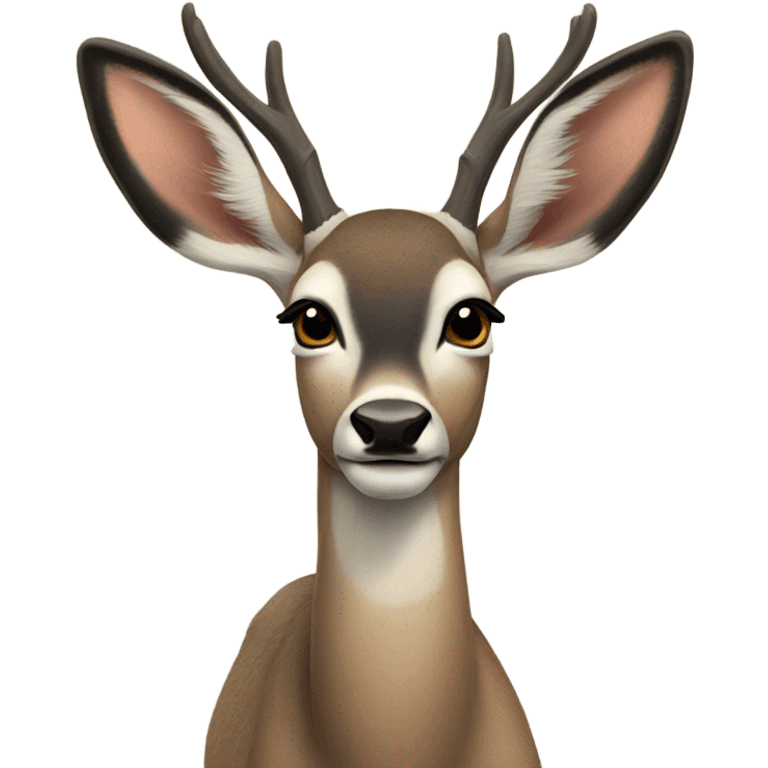 Big eared mule deer realistic emoji