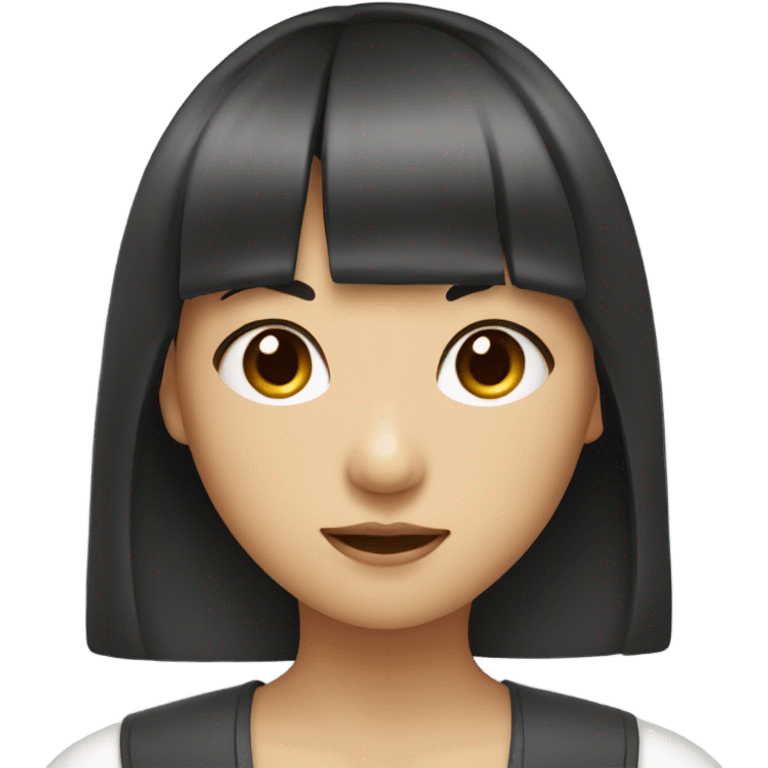 asian girl with bangs emoji