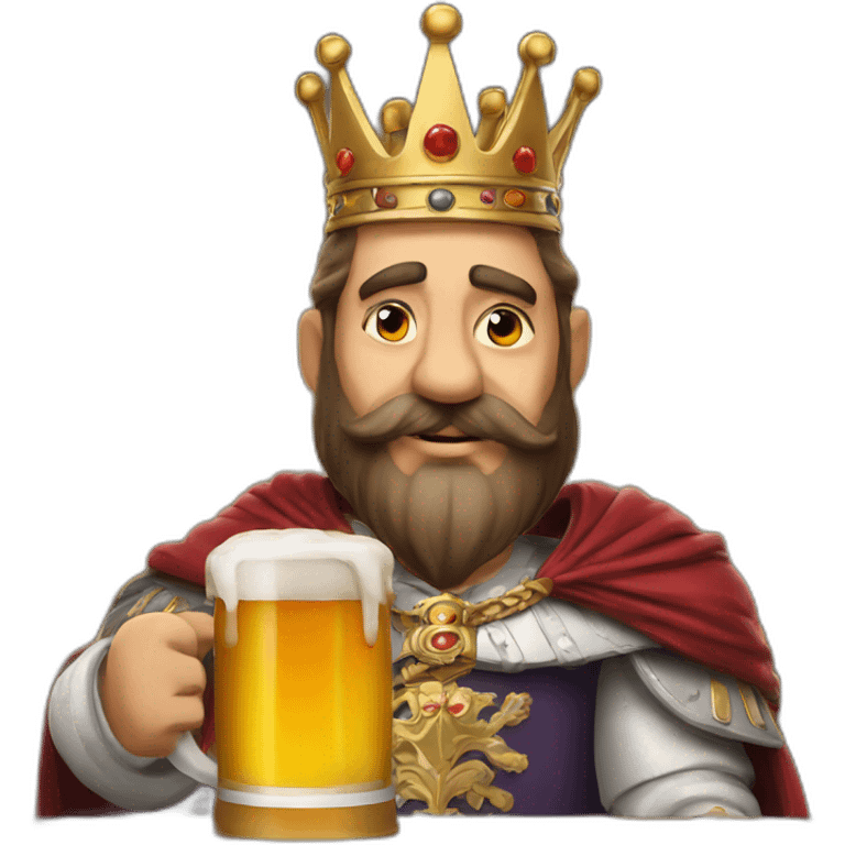 King with a beer and a label which says "sabia decision" emoji