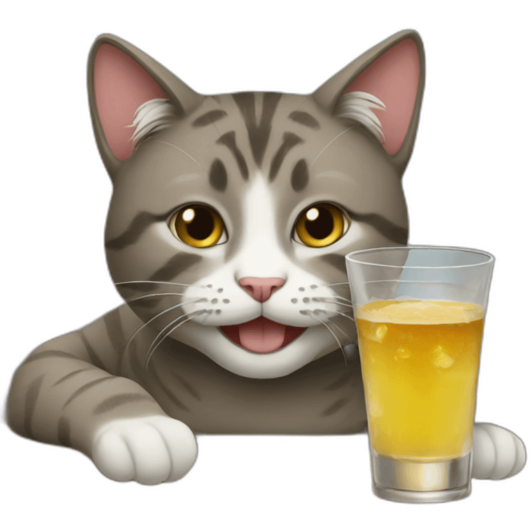 cat drinking emoji