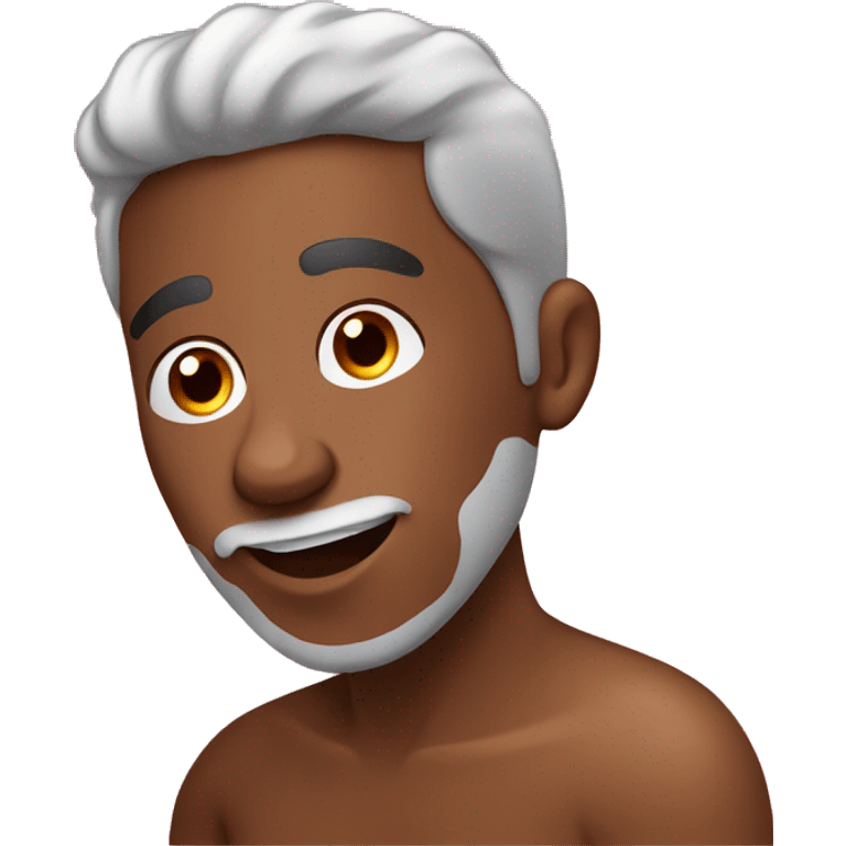 Brown guy applying after shave cream on face emoji