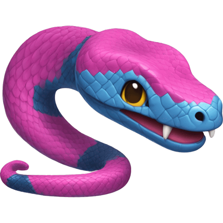 Serpiente y rosa azul emoji