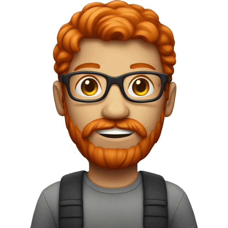 heavier set red head with glasse emoji