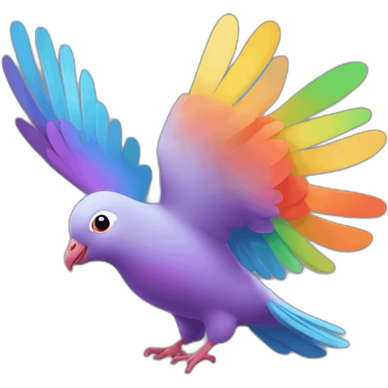 Rainbow pigeon doing somersaults emoji