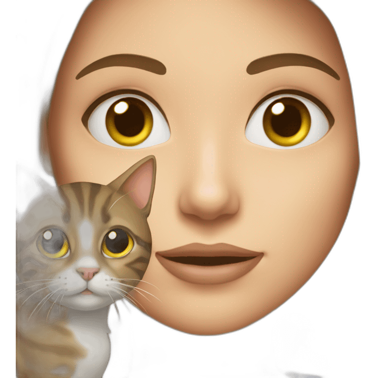 Une femme et un chat emoji