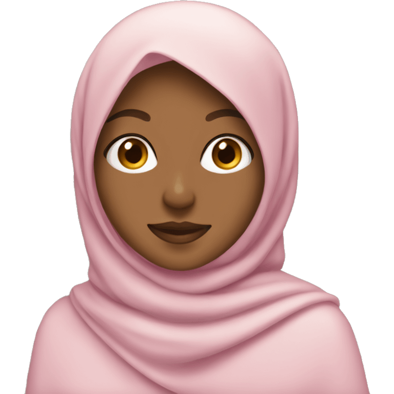 A tan girl wearing soft pink hijab emoji