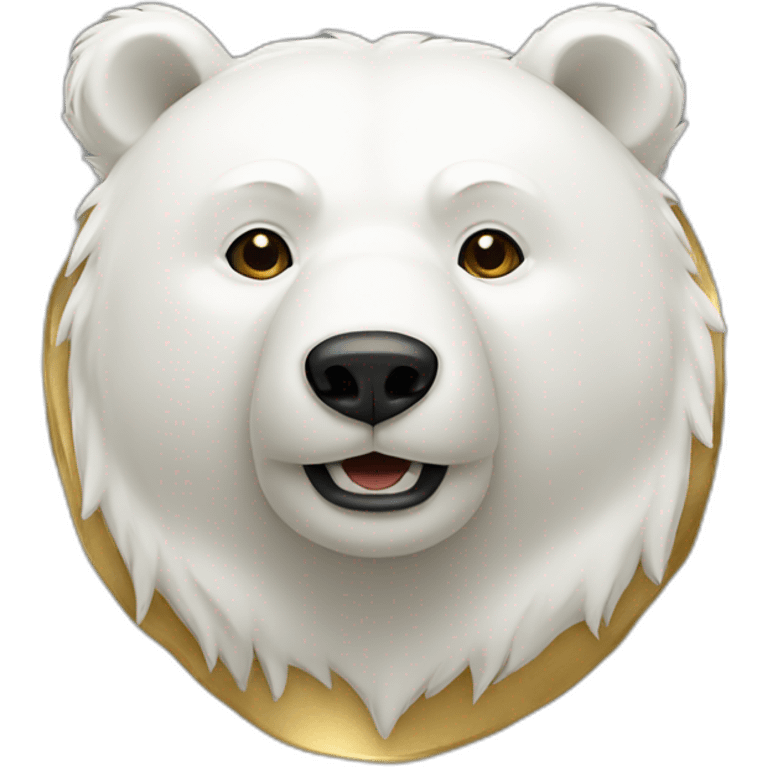 white bear with gold emoji