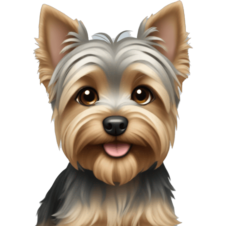 Beige and grey Yorkshire terrier puppy emoji