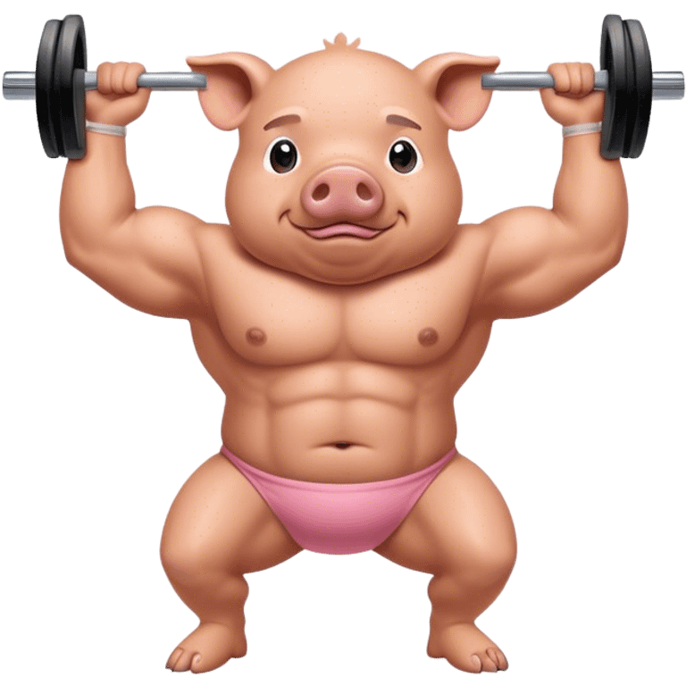 Workout piggy with muscles emoji