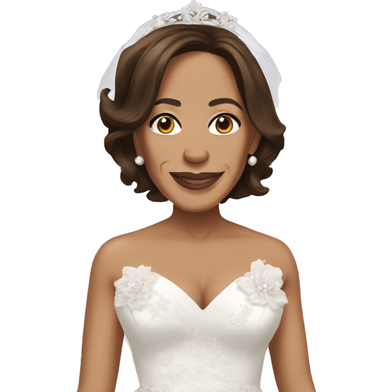 Kamala harris wearing a wedding dress emoji