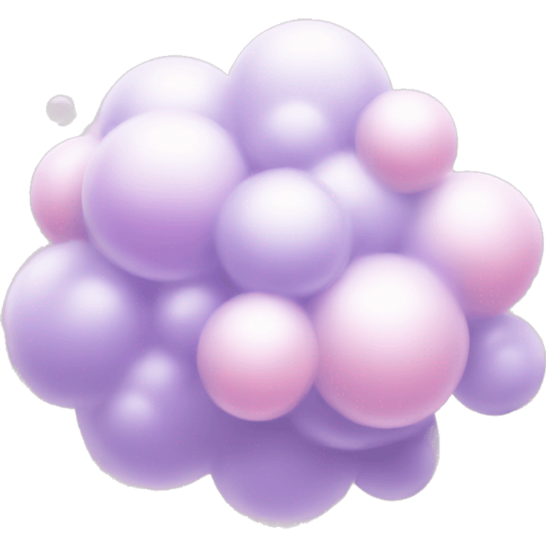 A cluster of fluffy, sparkling bubbles in pastel pink, white, or lavender. emoji