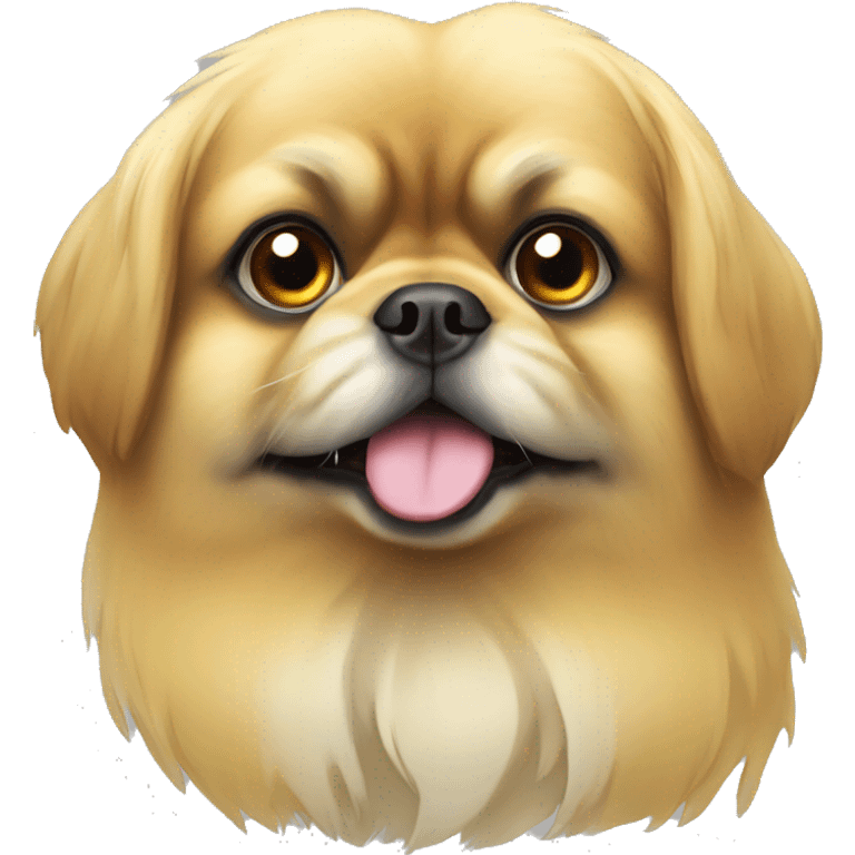 yellow pekingese with a white spot on the forehead emoji