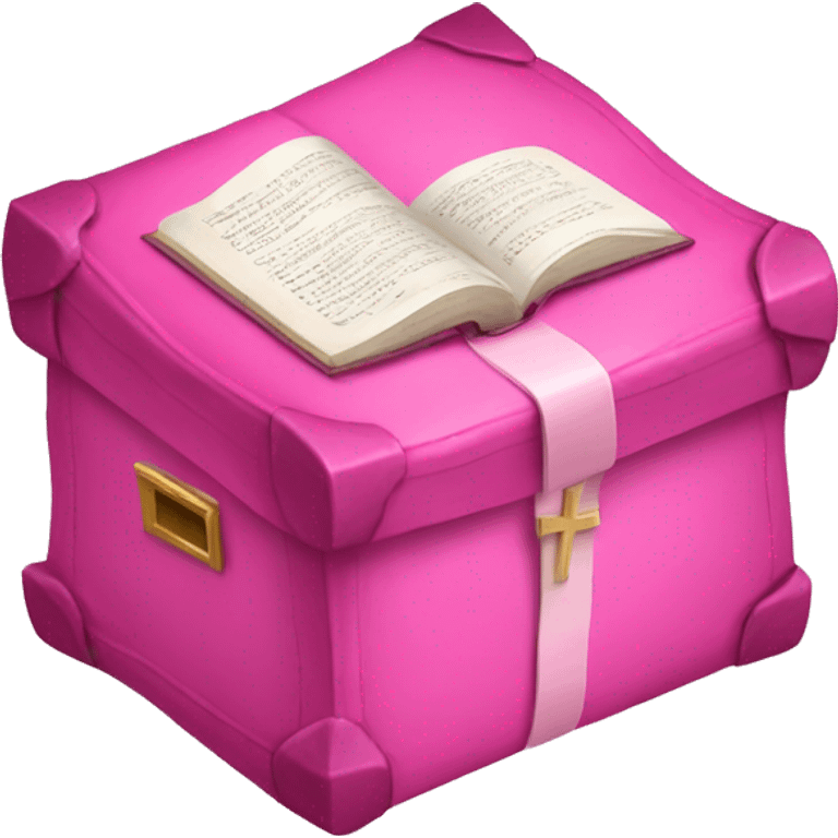 pink Bible with pink box emoji