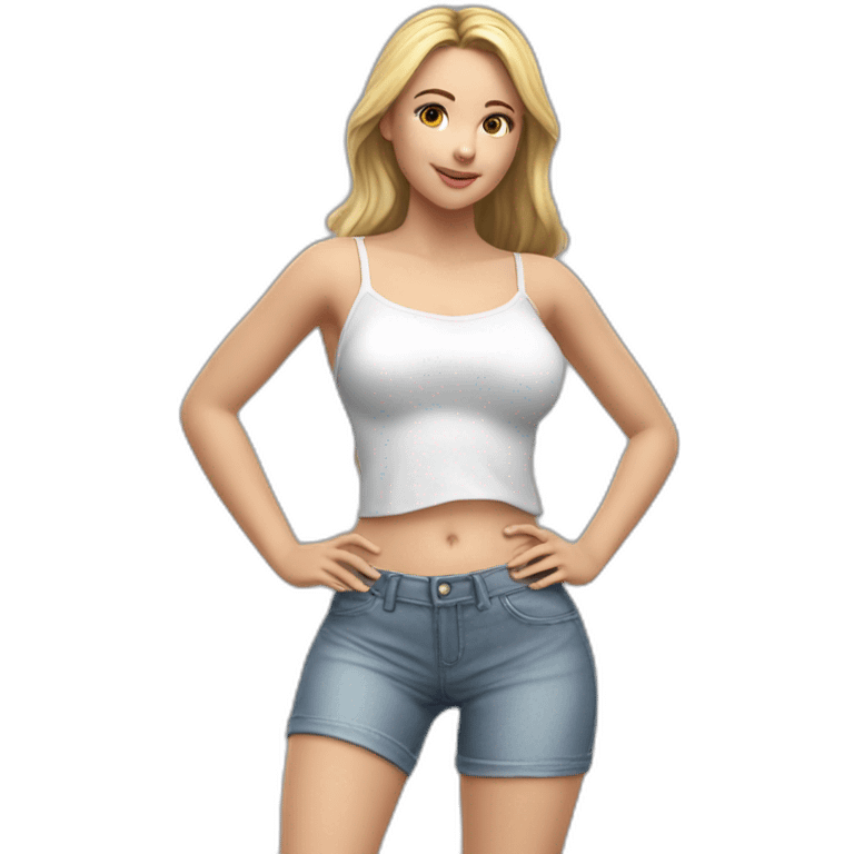 Sexy pose soft fit Realistic caucasian young girl emoji